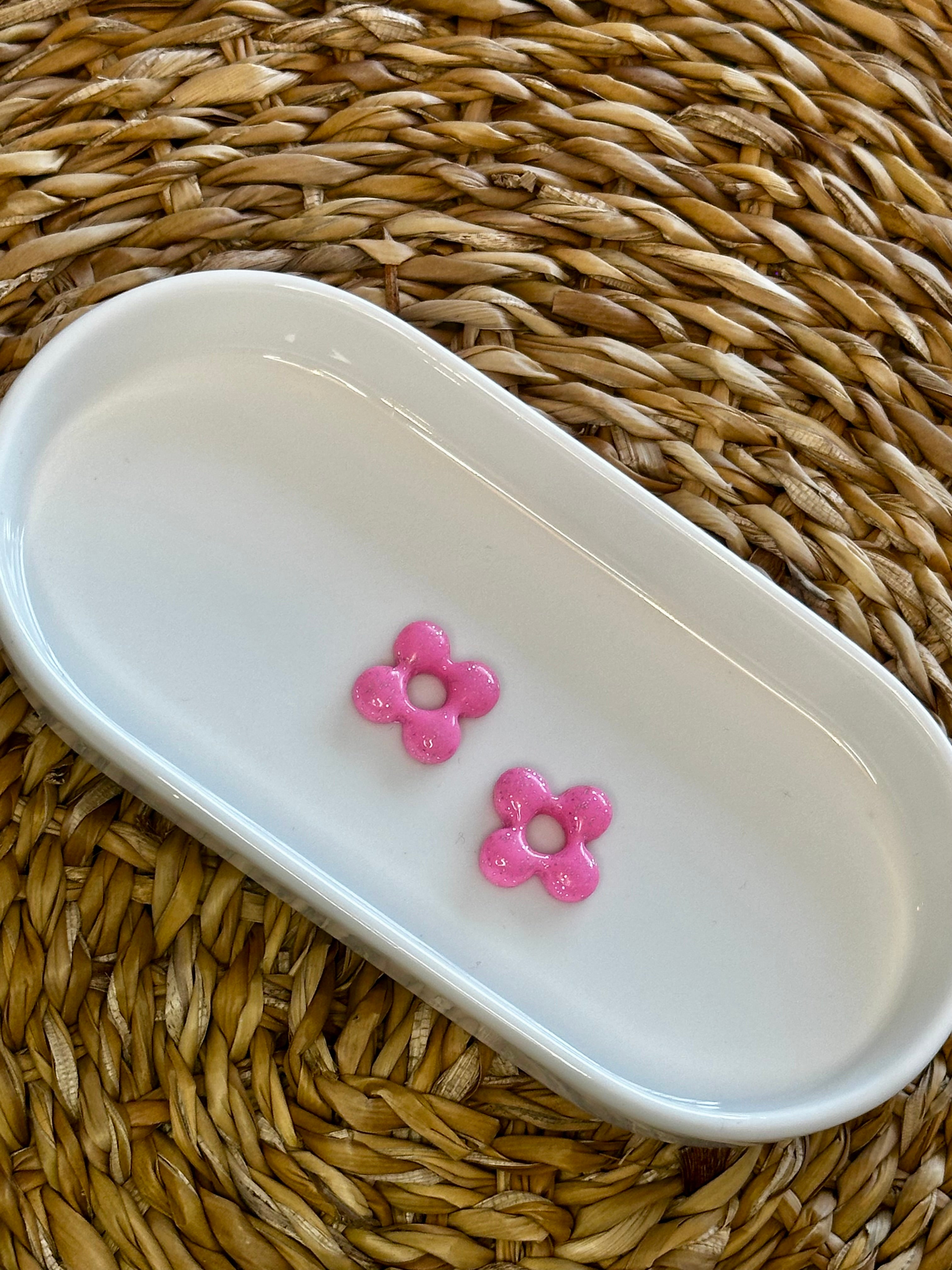 Mini Fleur rose et argent