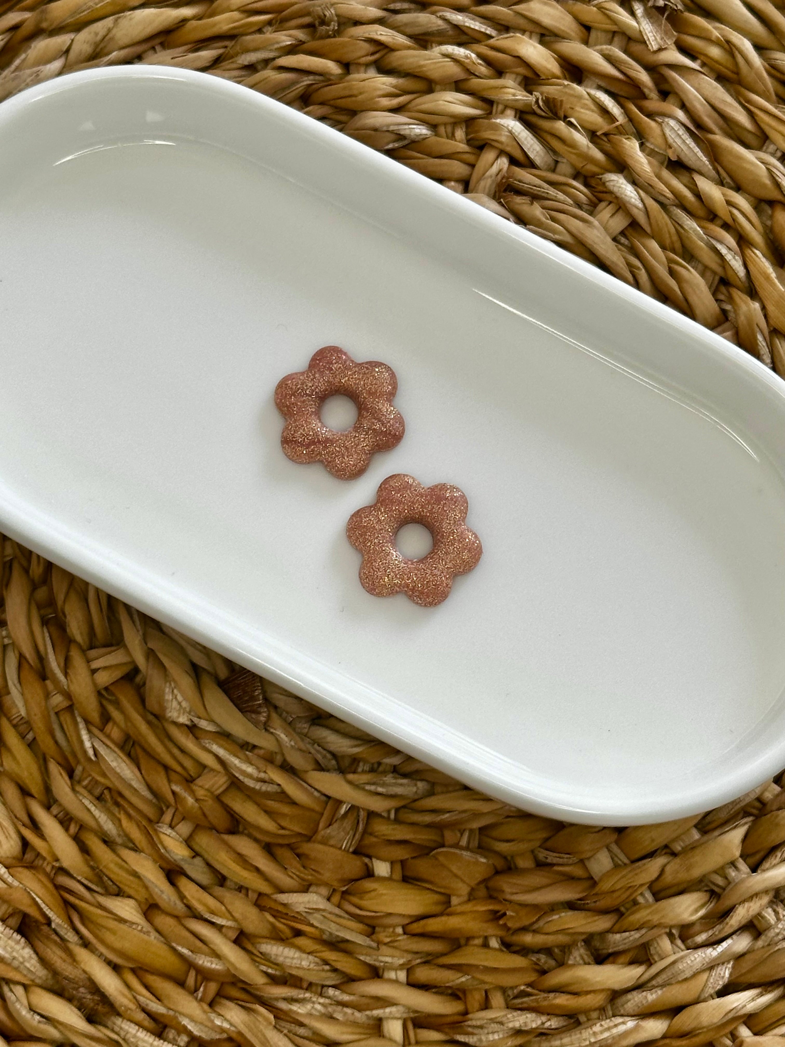 Mini floraé pailletée or