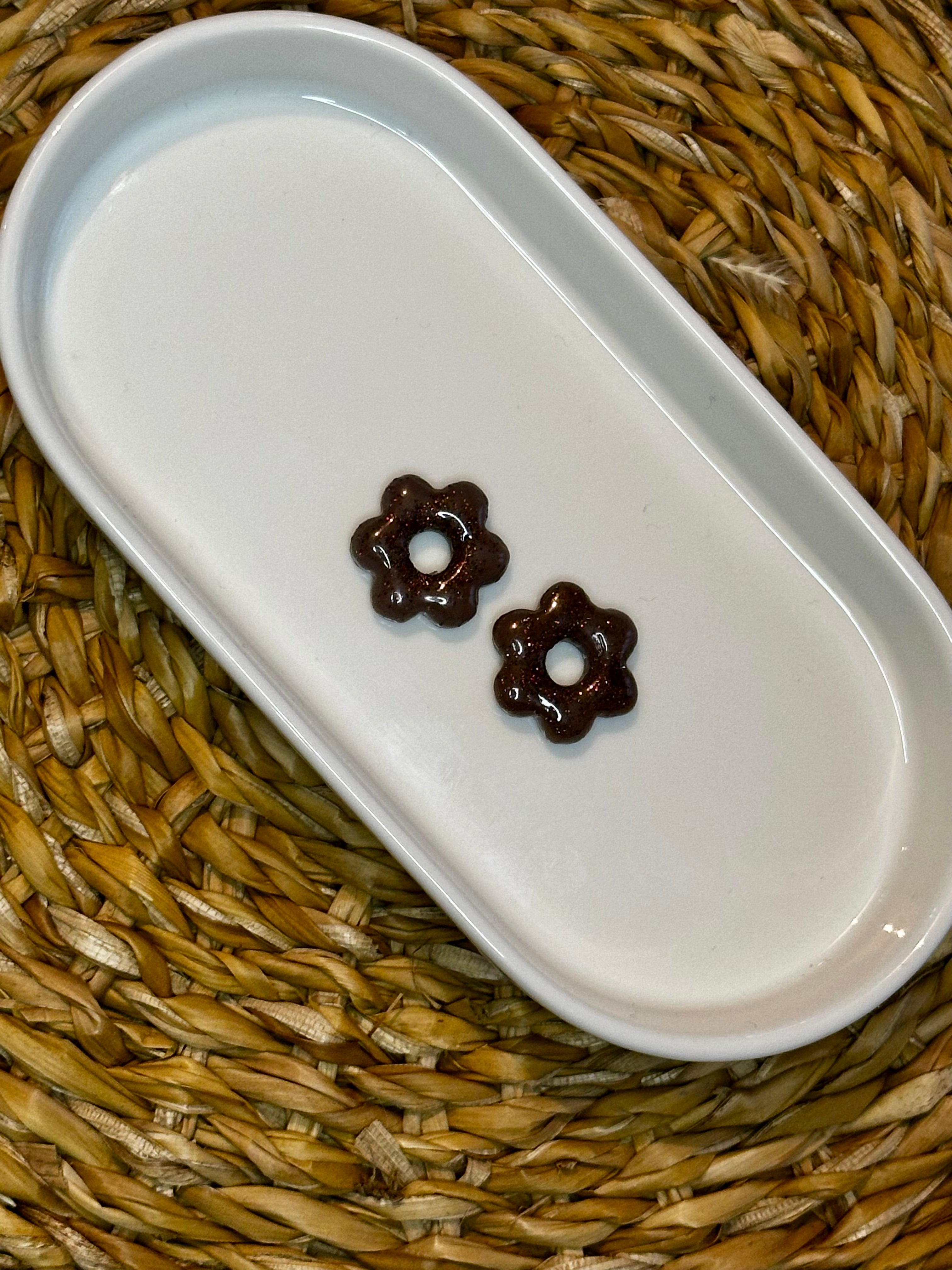 Mini floraé brown cœur pailleté