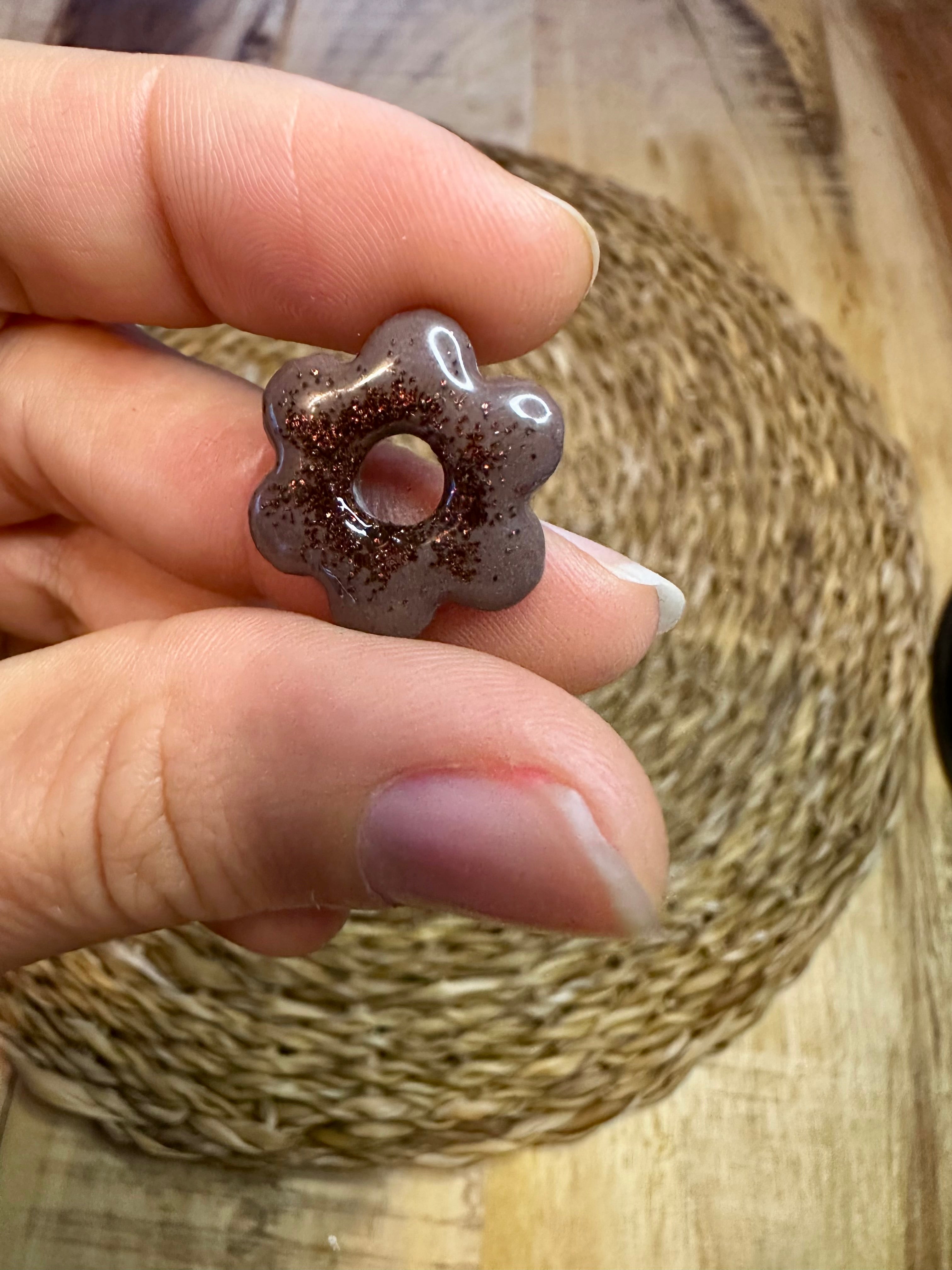 Mini floraé brown cœur pailleté