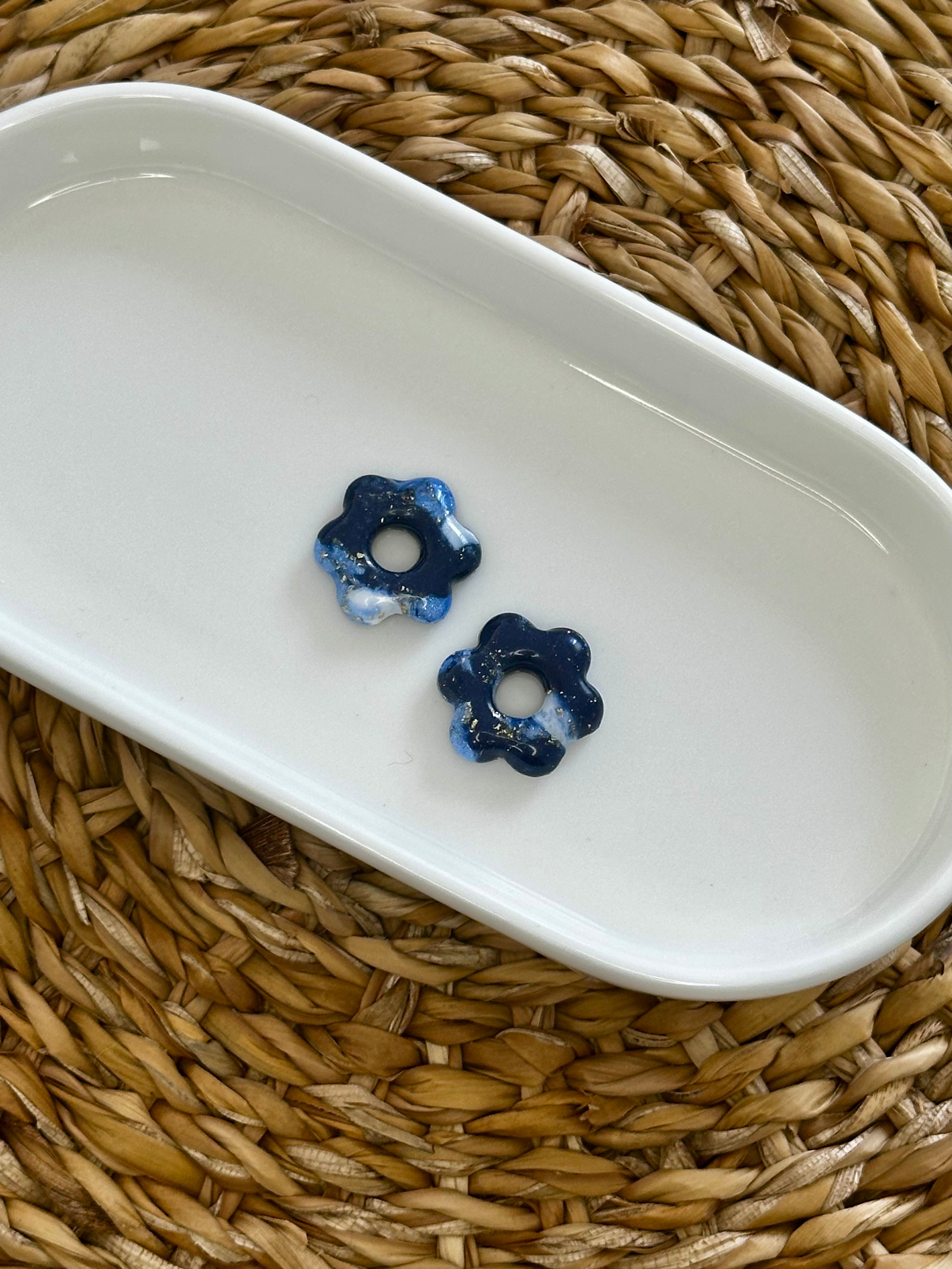 Mini floraé marbrée bleue