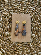 Marbrée bleue et orange