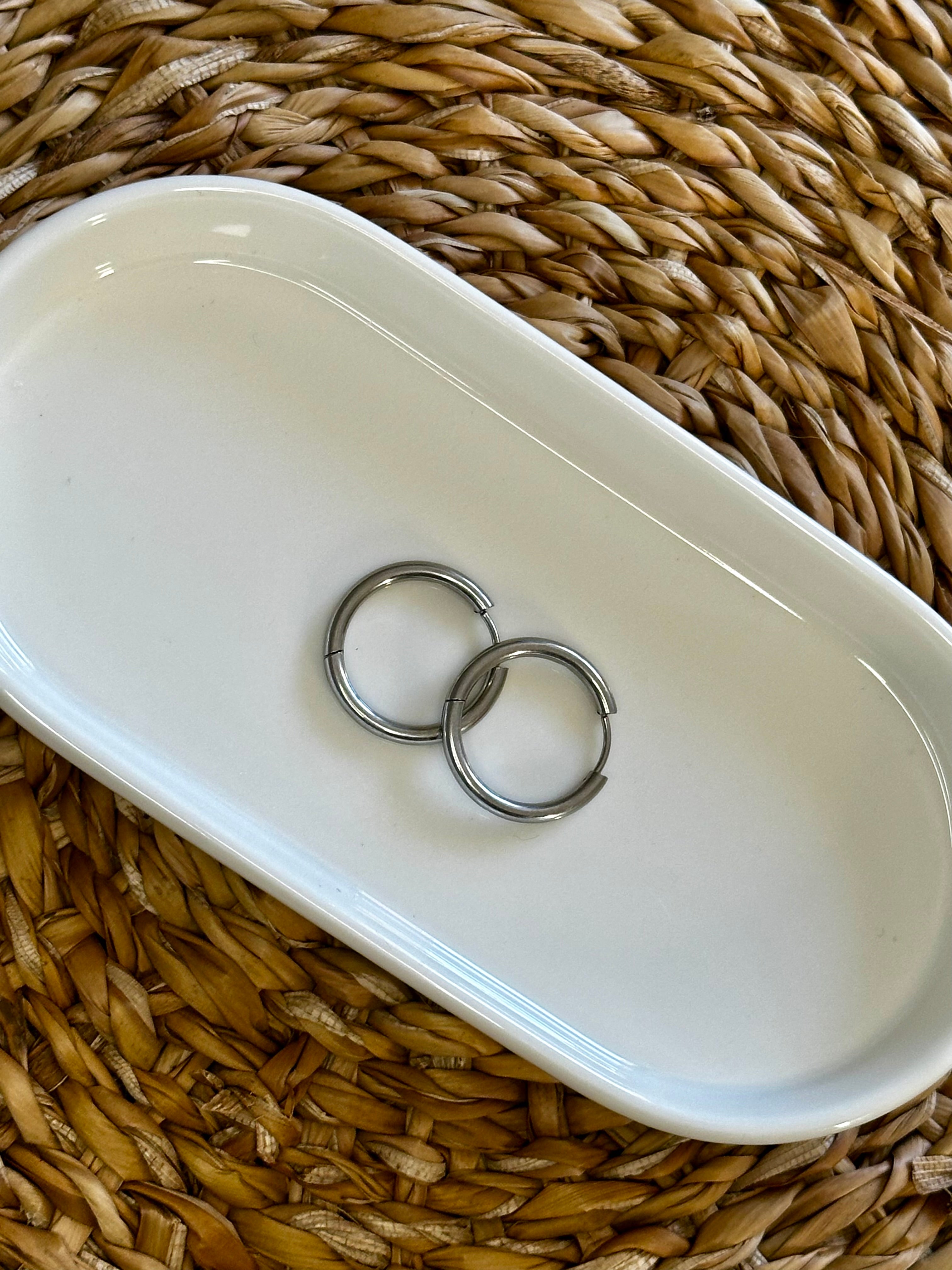 Créoles rondes argentées